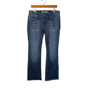 Wrangler Women's 13x34" Dark Wash Boot‎ Cut Blue Jeans Cotton Blend Stretch
